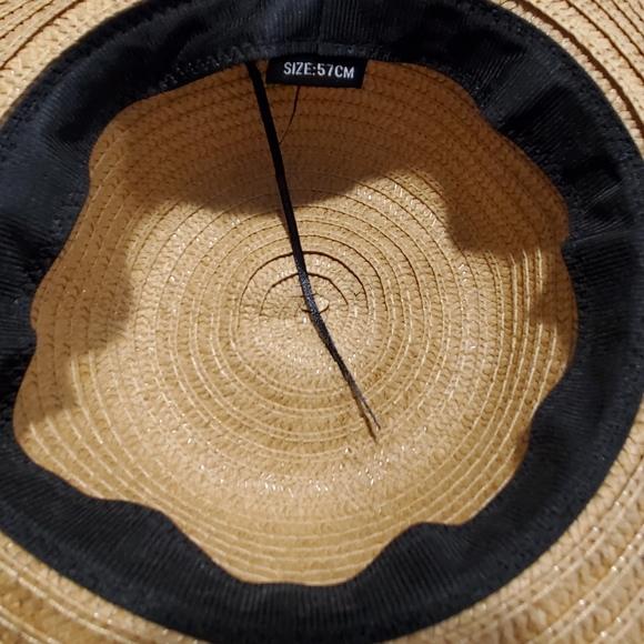28" wide brim boho straw sun hat - Picture 5 of 6